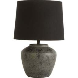 Lighting Collection Black Ceramic Lamp - Size: 37 x 25 x 25cm - Wilko