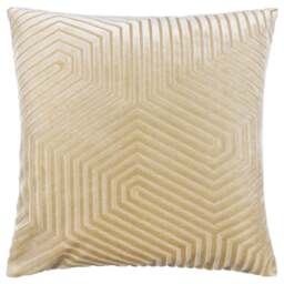 Paoletti Evoke Ivory Cut Velvet Cushion - Size: 45 x 45 cm - Cream - Wilko