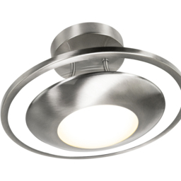 Happy Homewares Satin Nickel LED Semi Flush Ceiling Light - Size: 18 x 30 x 30cm - Silver - Wilko - thumbnail 6