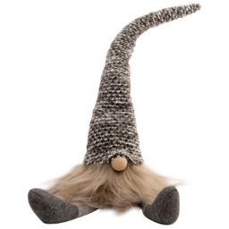 St Helens Multicoloured Hat Grey Gonk Christmas Decoration 43cm - Size: 9 x 9 x 43cm - Wilko