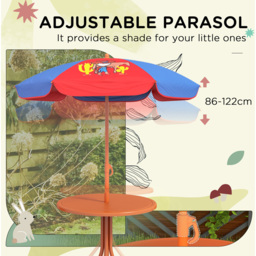 Outsunny Kids Cowboy Bistro Set with Parasol - Size: 2 Seater - Multi - Wilko - thumbnail 7