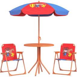 Outsunny Kids Cowboy Bistro Set with Parasol - Size: 2 Seater - Multi - Wilko - thumbnail 3
