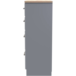Crowndale Kent 4 Drawer Dusk Grey and Bardolino Oak Deep Chest of Drawers Ready Assembled - Dusk Grey & Bardolino Oak - Wilko - thumbnail 4