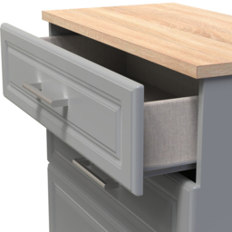 Crowndale Kent 4 Drawer Dusk Grey and Bardolino Oak Deep Chest of Drawers Ready Assembled - Dusk Grey & Bardolino Oak - Wilko - thumbnail 7