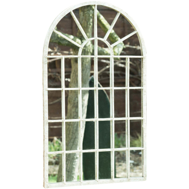 MirrorOutlet Dorset Rustic Arched Accent Wall Mirror 60 x 36cm - Size: 60 x 36 x 3cm - Green - Wilko - image 1