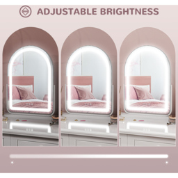 Portland 3 Colour 360 Degree Rotation LED Lighted Vanity Mirror with Touch Screen - Size: 59 x 12 x 43cm - White - Wilko - thumbnail 7