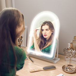 Portland 3 Colour 360 Degree Rotation LED Lighted Vanity Mirror with Touch Screen - Size: 59 x 12 x 43cm - White - Wilko - thumbnail 4