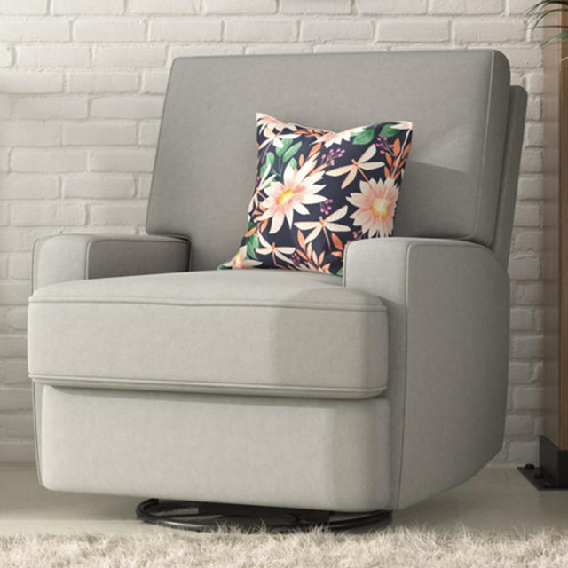 Dorel Rylan Grey Swivel and Gliding Recliner Chair - Size: Single - Wilko - image 1