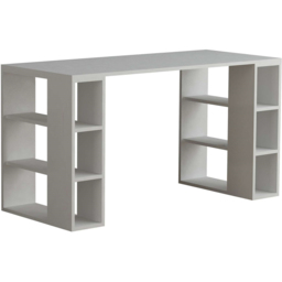 Decortie Colmar 6 Shelf Modern Desk with Bookshelf White - Wilko - thumbnail 3