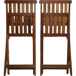 Samuel Alexander Set of 2 Bowness Wooden Folding Garden Chair - Size: 1 Seater - Brown - Wilko - thumbnail 5