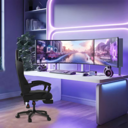 Alivio Black Ergonomic Massage Gaming Chair - Size: 124 x 65.5 x 62cm - Wilko - thumbnail 5