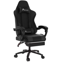 Alivio Black Ergonomic Massage Gaming Chair - Size: 124 x 65.5 x 62cm - Wilko - thumbnail 3