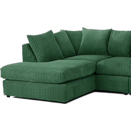 Luxor 4 Seater Green Jumbo Cord Left Hand Facing Scatter Back L Shaped Corner Sofa Set - Wilko - thumbnail 5