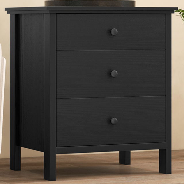Costway 3 Drawer Black Compact Chest of Drawers - Wilko - image 1