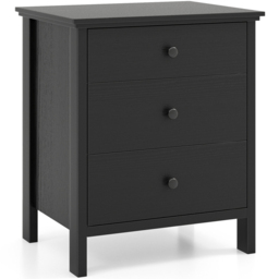 Costway 3 Drawer Black Compact Chest of Drawers - Wilko - thumbnail 3