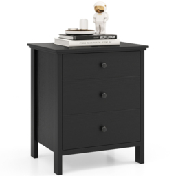 Costway 3 Drawer Black Compact Chest of Drawers - Wilko - thumbnail 4