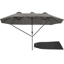 tectake Silia Grey Extra Wide Parasol 4.6 x 2.7m - Size: 5m - Wilko