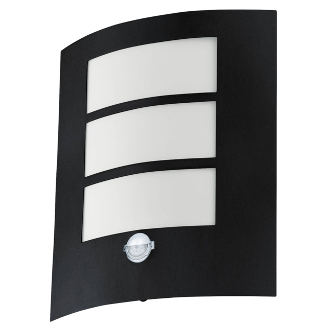 EGLO City Black Exterior Sensor Wall Light - Size: 23.5 x 11.0 x 26.0cm - Wilko - image 1
