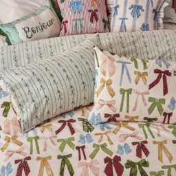 furn. Noortje Bows Single Silk Pink Duvet Set - Multi - Wilko - thumbnail 4