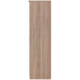 Crowndale Contrast 2 Door 2 Drawer White and Bardolino Oak Tall Wardrobe Ready Assembled - Size: 2 Door, 2 Drawer - Wilko - thumbnail 4