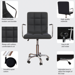 Vida Designs Calbo Black Office Chair - Wilko - thumbnail 6
