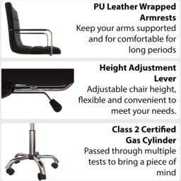 Vida Designs Calbo Black Office Chair - Wilko - thumbnail 7
