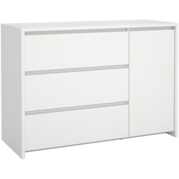 Florence Next Single Door 3 Drawer White Sideboard - Size: 83.8 x 118.6 x 48.1cm - Furniture To Go - Wilko - thumbnail 6