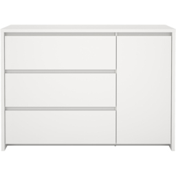 Florence Next Single Door 3 Drawer White Sideboard - Size: 83.8 x 118.6 x 48.1cm - Furniture To Go - Wilko - thumbnail 3