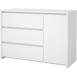 Florence Next Single Door 3 Drawer White Sideboard - Size: 83.8 x 118.6 x 48.1cm - Furniture To Go - Wilko - thumbnail 4