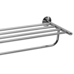 Premier Housewares Wall Mountable Straight Towel Shelf - Size: 60 x 24 x 14cm - Silver - Wilko - thumbnail 5