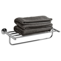 Premier Housewares Wall Mountable Straight Towel Shelf - Size: 60 x 24 x 14cm - Silver - Wilko - thumbnail 3