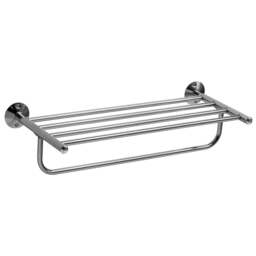 Premier Housewares Wall Mountable Straight Towel Shelf - Size: 60 x 24 x 14cm - Silver - Wilko