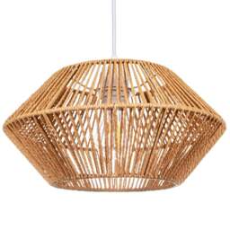 Happy Homewares Natural Brown Paper String Easy Fit Pendant Shade - Size: 16 x 32 x 32cm - Wilko - thumbnail 1