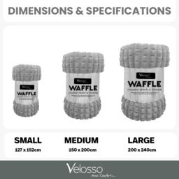 Velosso Silver Waffle Plush Throw 127 x 152cm - Size: 127 x 152 x 1cm - Wilko - thumbnail 5