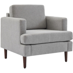 Living and Home Light Grey Linen Mid-Century Armchair - Size: 80 x 76 x 80cm - Wilko - thumbnail 3