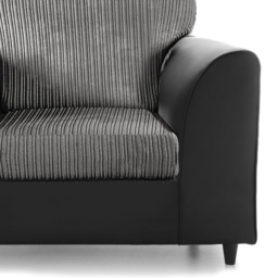 Luxor Single Seater Black and Grey Jumbo Cord Armchair - Multi - Wilko - thumbnail 5