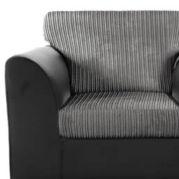 Luxor Single Seater Black and Grey Jumbo Cord Armchair - Multi - Wilko - thumbnail 4