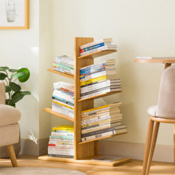 H&O Direct 5 Shelf Wooden Tree Bookshelf - Size: 84.5 x 60 x 27cm - Cream - Wilko - thumbnail 6