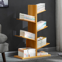 H&O Direct 5 Shelf Wooden Tree Bookshelf - Size: 84.5 x 60 x 27cm - Cream - Wilko