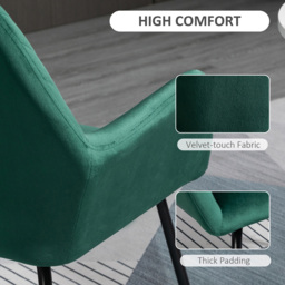 Portland Teal Green Linen Accent Armchair - Size: Single - Wilko - thumbnail 7