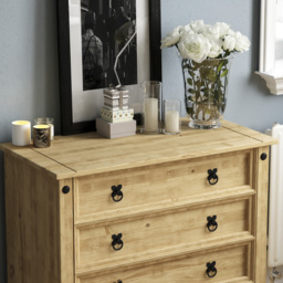 Vida Designs Corona 4 Drawer Rustic Pine Chest of Drawers - Brown - Wilko - thumbnail 4