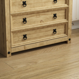 Vida Designs Corona 4 Drawer Rustic Pine Chest of Drawers - Brown - Wilko - thumbnail 5