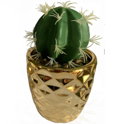 Leaf Silver and Gold Ceramic Planter with Cactus and Dracaena 15cm Set of 2 - Size: 15 x 7 x 7cm - Wilko - thumbnail 4