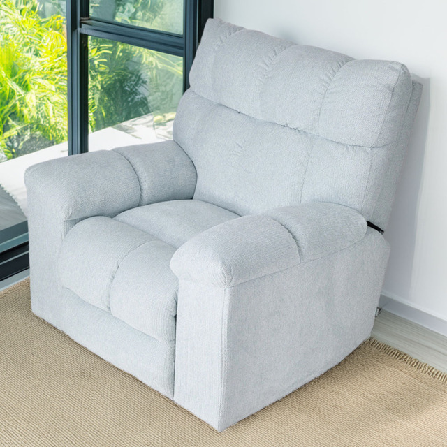 Living and Home Blue Chenille 270 Swivel Electric Recliner Chair with USB Charging - Size: Single - Wilko - image 1