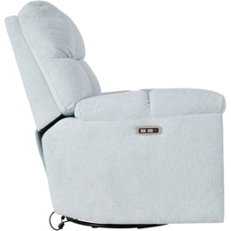 Living and Home Blue Chenille 270 Swivel Electric Recliner Chair with USB Charging - Size: Single - Wilko - thumbnail 4