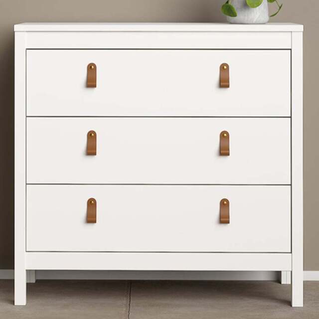 Florence Barcelona 3 Drawer White Chest of Drawers - Wilko - image 1