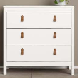 Florence Barcelona 3 Drawer White Chest of Drawers - Wilko - thumbnail 1