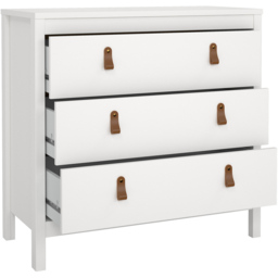Florence Barcelona 3 Drawer White Chest of Drawers - Wilko - thumbnail 5