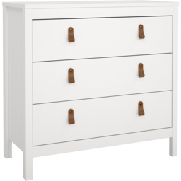 Florence Barcelona 3 Drawer White Chest of Drawers - Wilko - thumbnail 3