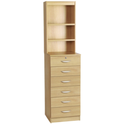 R White Cabinets 6 Drawer 3 Shelf Brown Chest of Drawers with Hutch - Wilko - thumbnail 3